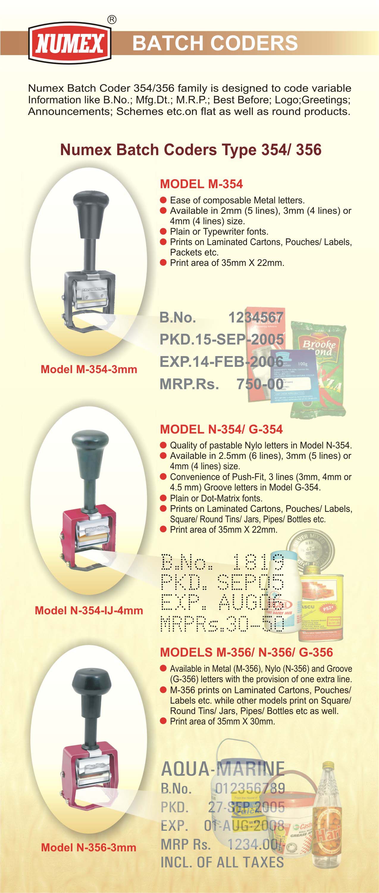 Click For: Numex Batch Coders Type 213