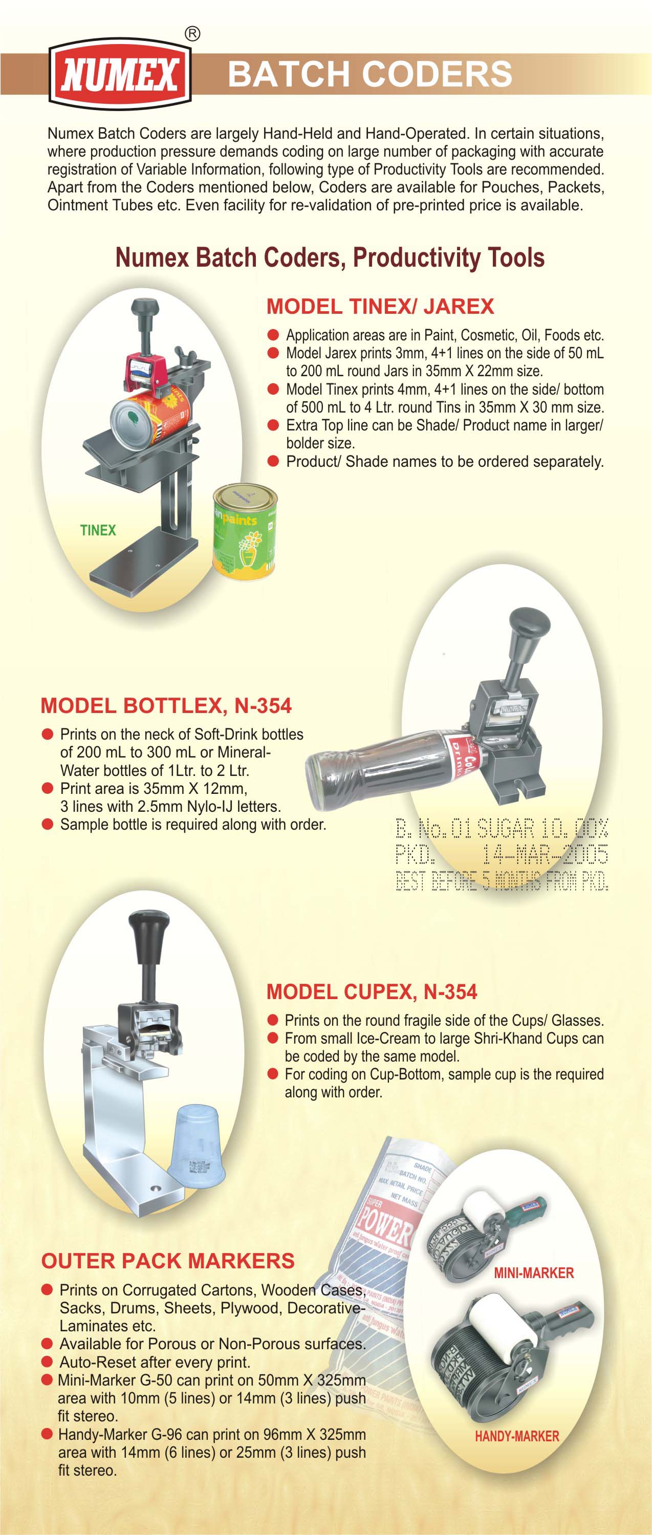 Click For: Numex Batch Coders, Spares & Consumables